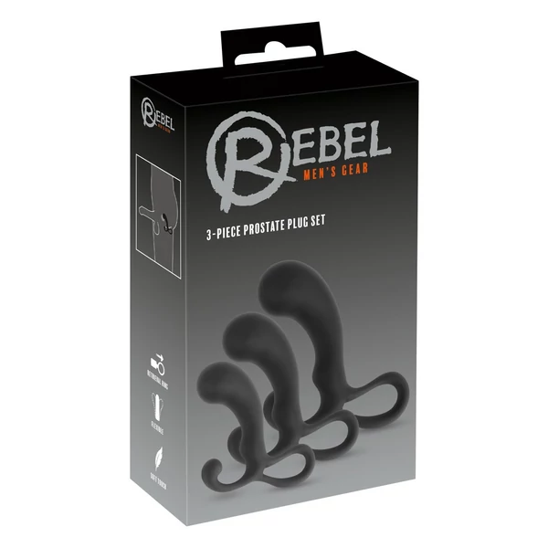 Rebel - 3 részes prosztata dildó szett (fekete)