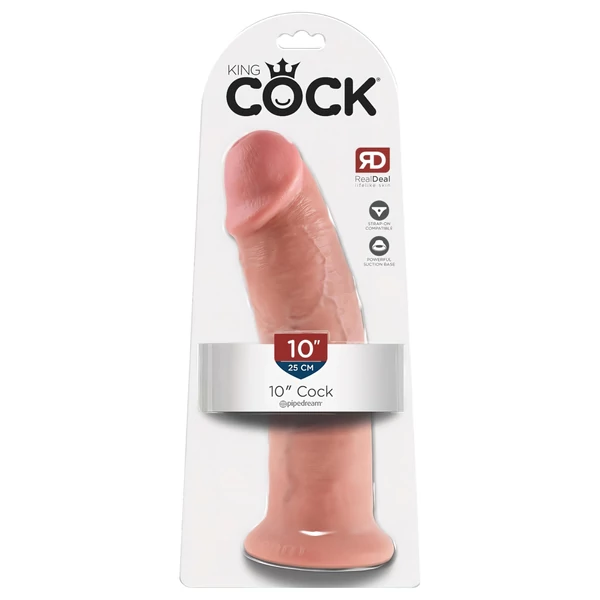 King Cock 10 - nagy tapadótalpas dildó (25cm) - natúr