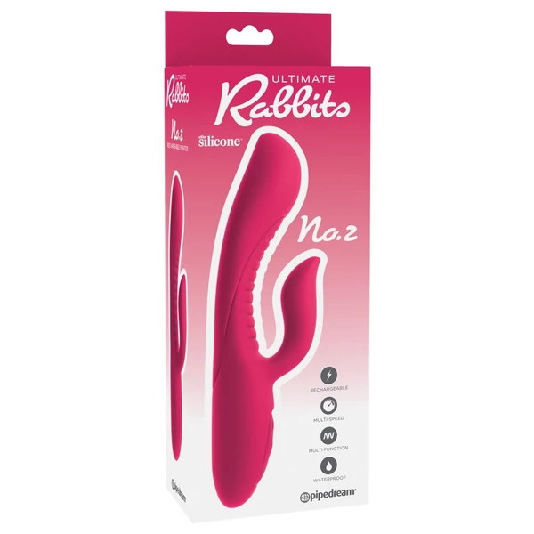Ultimate Rabbits No.2 - akkus, csiklókaros G-pont vibrátor (pink)