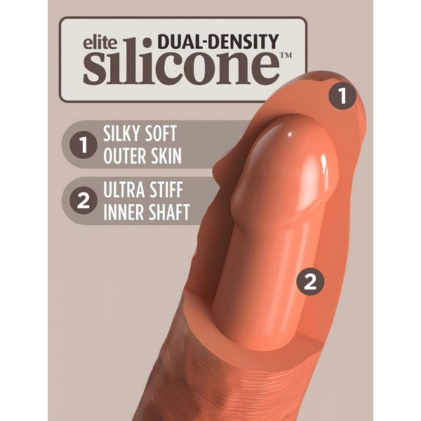 King Cock Elite 6 - tapadókorongos, élethű dildó (15cm) - sötét