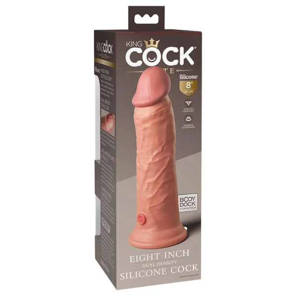 King Cock Elite 8 - tapadókorongos, élethű dildó (20cm) - natúr