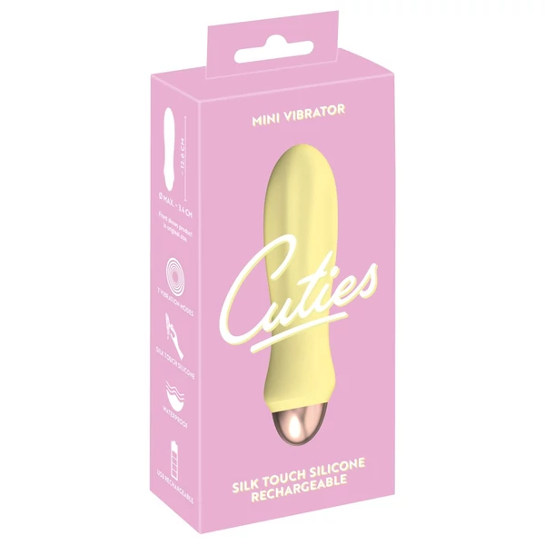 Cuties Mini - akkus, vízálló, hullámos vibrátor (sárga)