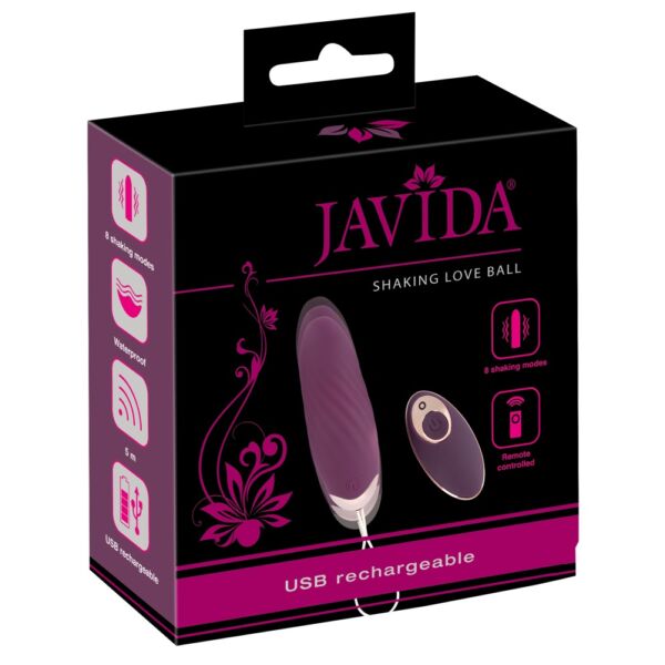 Javida Shaking Love - rádiós, lüktető vibrációs tojás (lila)