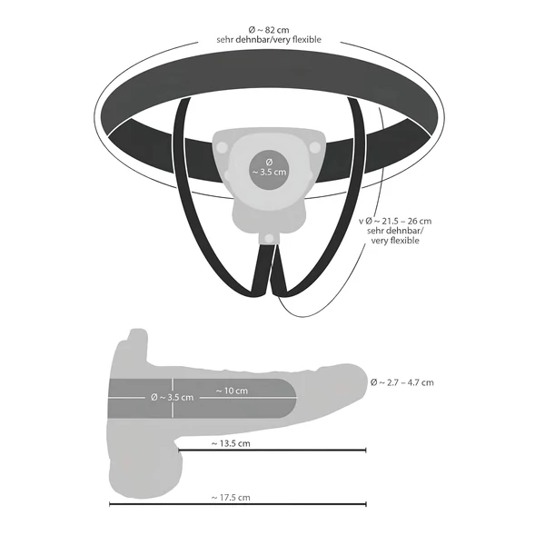 You2Toys Strap-on - üreges, felcsatolható vibrátor (natúr)