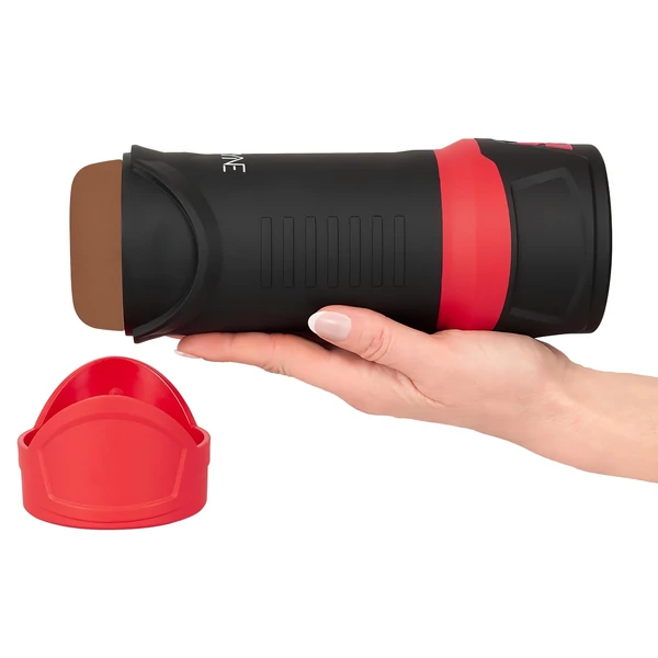 WYNE 04 - akkus, rezgő-szívó maszturbátor (barna)