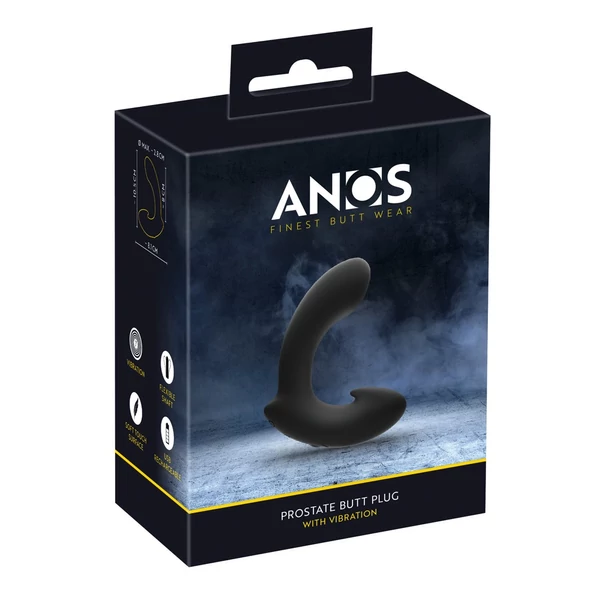 ANOS - akkus, anatómiai prosztata vibrátor (fekete)