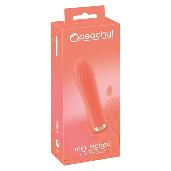 You2Toys peachy! mini ribbed - akkus rúdvibrátor (barack)