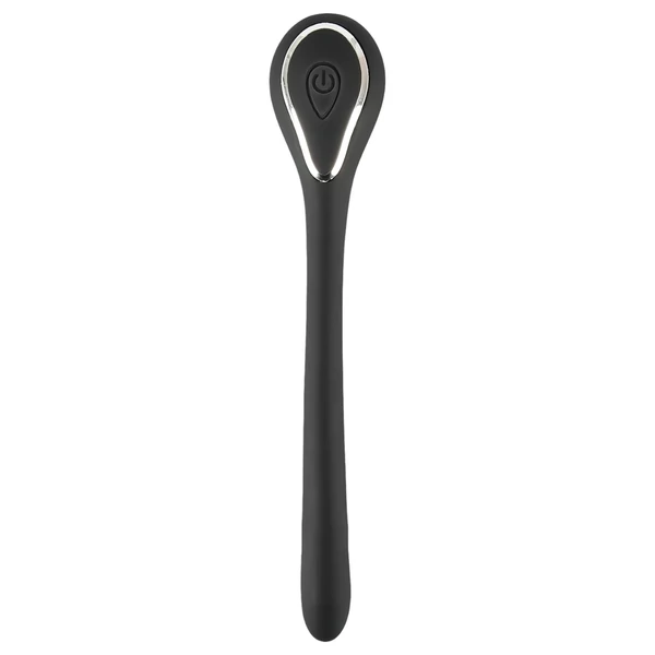 Penis Plug Dilator - akkus, vibrációs dilátor (1,1cm) - fekete