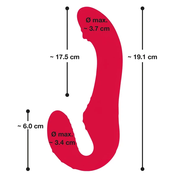 You2Toys Strapless - rádiós, felcsatolható vibrátor (piros)