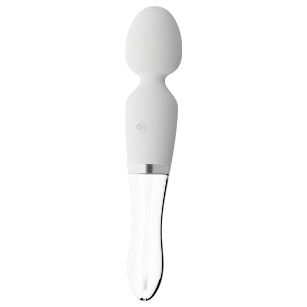 Liaison Wand - szilikon-üveg LED-es vibrátor (átlátszó)