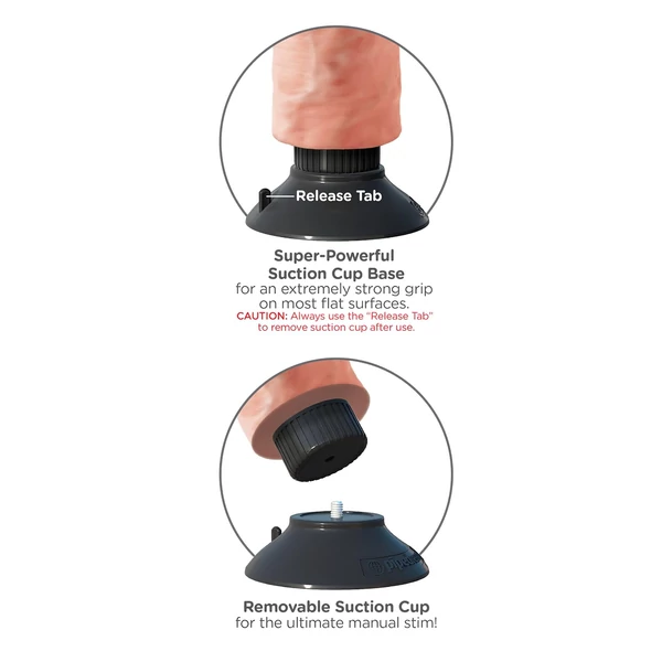 King Cock 10 tapadókorongos vibrátor (25 cm) - natúr