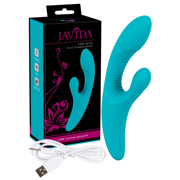 Javida - redős csiklóizgatós vibrátor (türkiz)