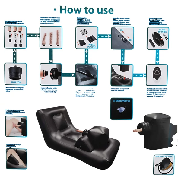 Dark Magic - elemes szexgép ággyal (fekete)