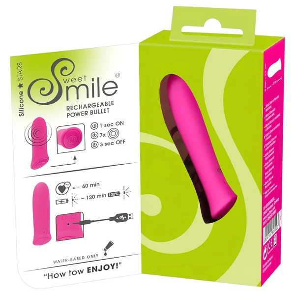 SMILE Power Bullet - akkus, extra erős kis rúdvibrátor (pink)