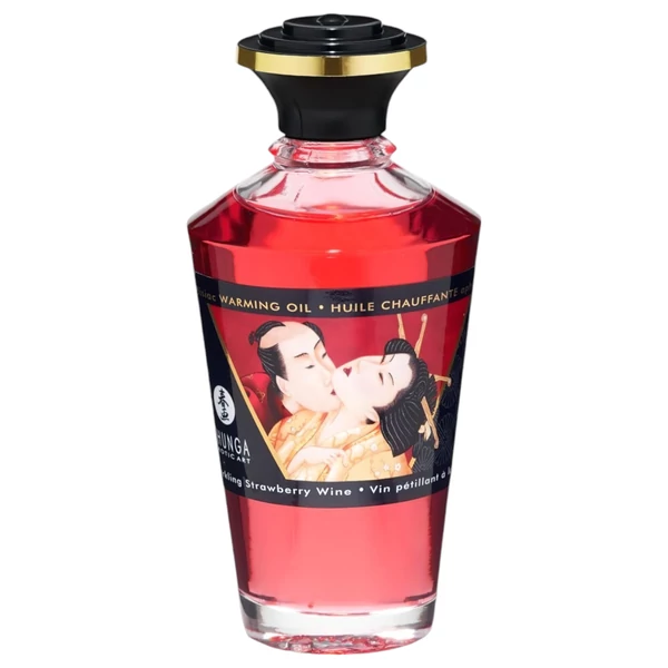 Shunga - melegítő masszázsolaj - pezsgő-eper (100ml)