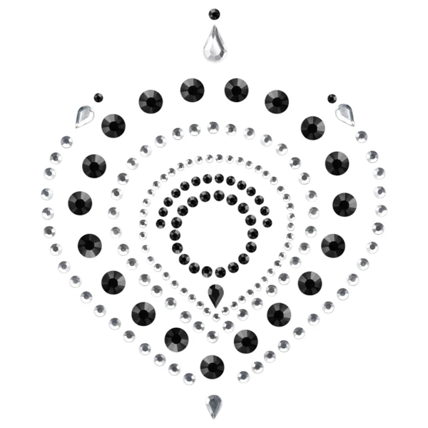 Csillogó gyémántok intim ékszer szett - 3 részes (fekete)