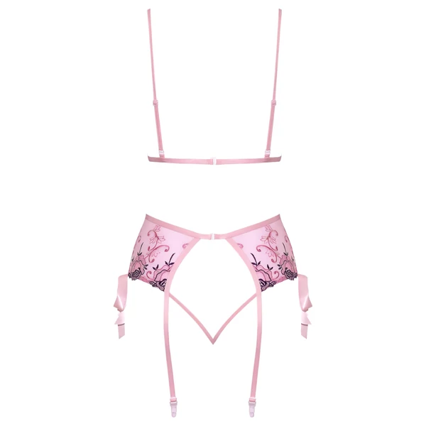 Kissable - rózsás hímzéses fehérnemű szett (pink)