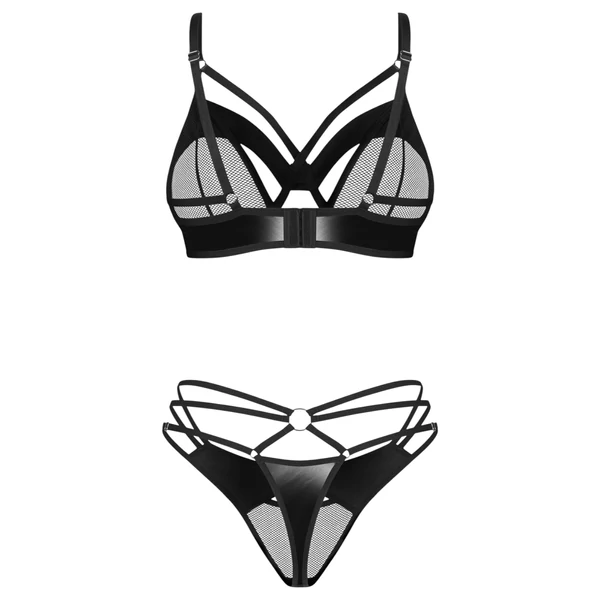 Obsessive Dominna - pántos melltartó szett (fekete)