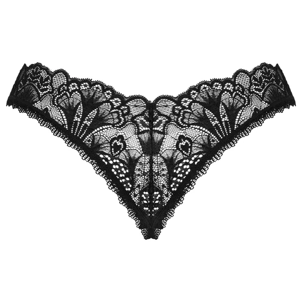 Obsessive Donna Dream - csipkés nyitott tanga (fekete)