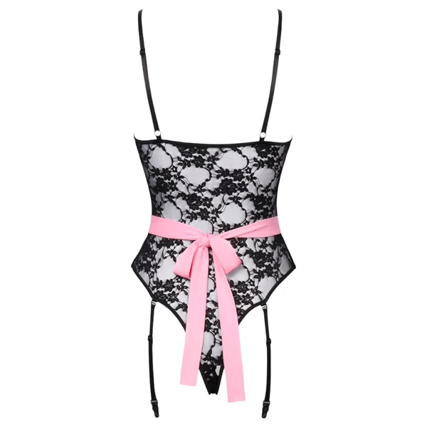 Cottelli - átlátszó szobalány jelmez (fekete-pink)