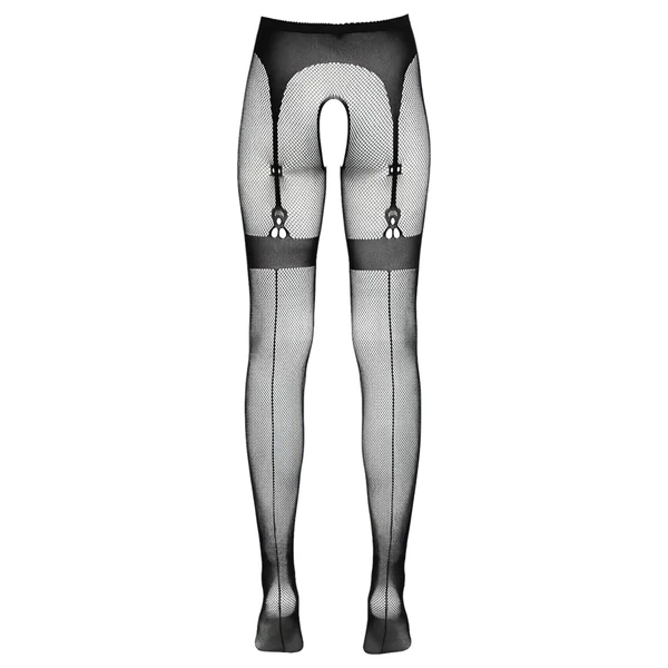 Cottelli Legwear - combfixes nyitott harisnya - fekete (S-L)