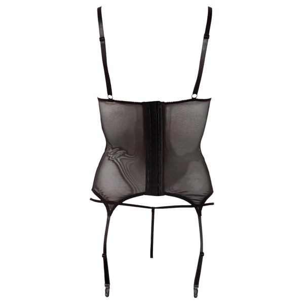 Cottelli - fényes csíkos, átlátszó felső (fekete)