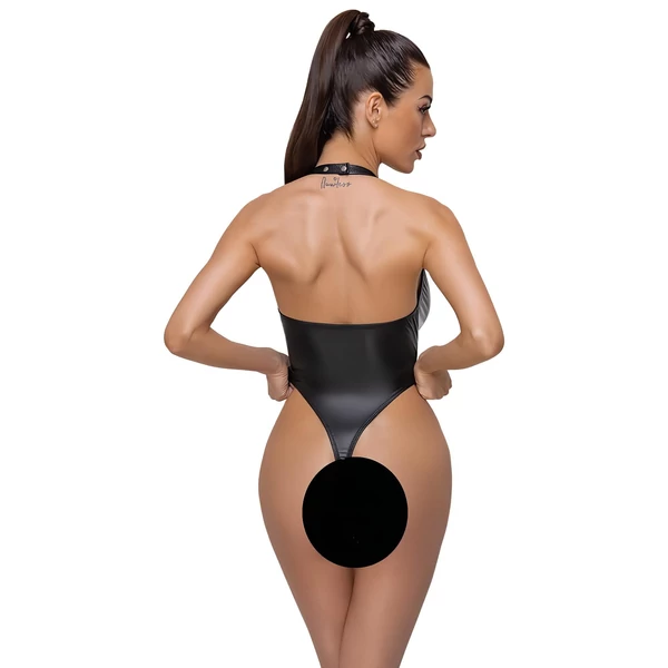 Cottelli Party - fényes, nyakpántos body (fekete)
