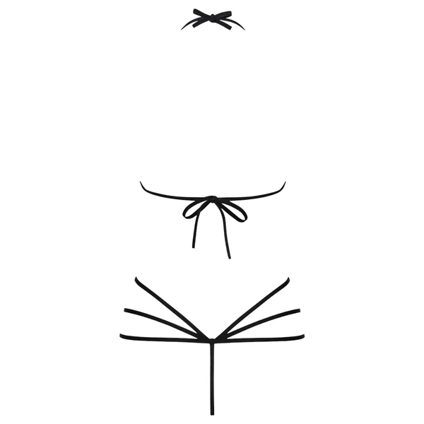 Obsessive - dísz testhám body (fekete) - S/M