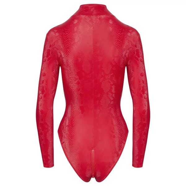 Cottelli - kígyóbőr mintás body (piros)