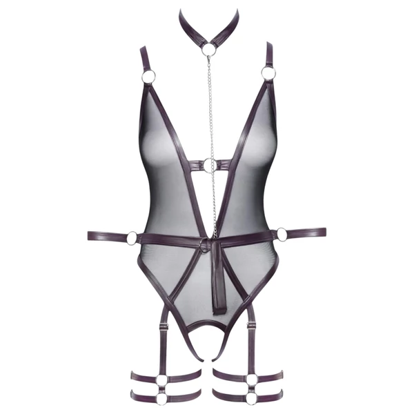 Cottelli Bondage - nyitott body és kar bilincs (fekete)