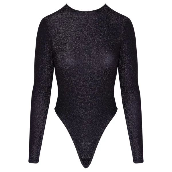 Cottelli - nyitott hátú, csillogós body (fekete)
