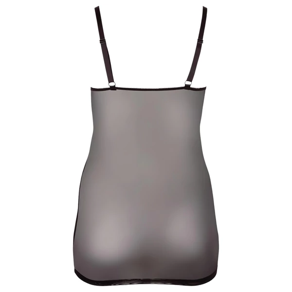 Cottelli Plus Size - csipkés átlátszó hálóing (fekete)