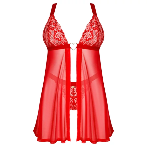 Obsessive Elianes - csipkés babydoll szett (piros)
