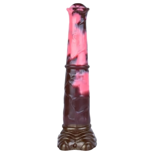 Bad Horse - szilikon ló pénisz dildó - 24cm (barna-pink)