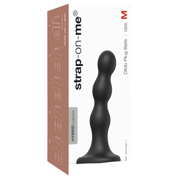 Strap-on-me Balls M - gömbös, tapadókorongos dildó (fekete)