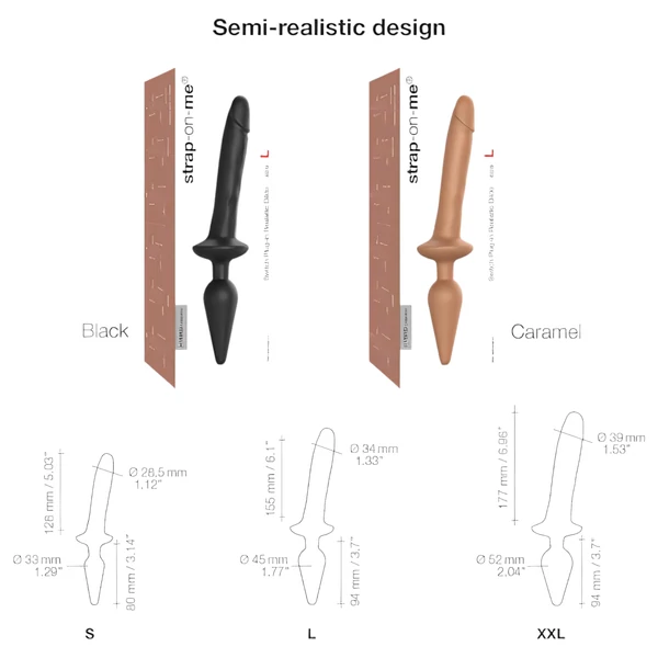 Strap-on-me Swith Realistic XXL - 2in1 szilikon dildó (natúr)
