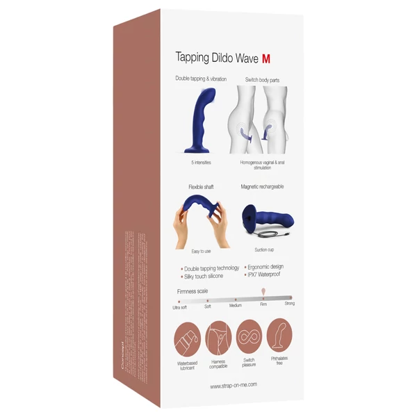 Strap-on-me M - vízálló, pulzáló G-pont vibrátor (kék)