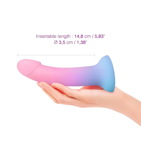 Dildolls Utopia - tapadókorongos szilikon dildó (színes)