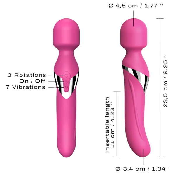 Dorcel Dual Orgasms - akkus, 2in1 masszírozó vibrátor (pink)