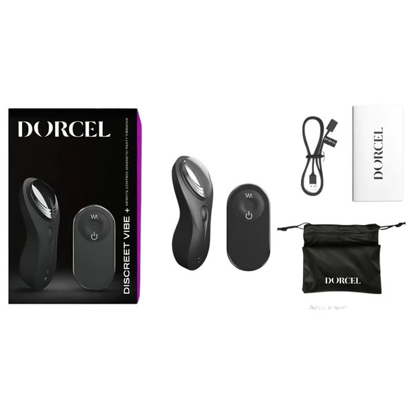 Dorcel Discreet Vibe + - akkus, rádiós csikló vibrátor (fekete)