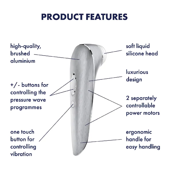 Satisfyer Luxury High Fashion - léghullámos csiklóizgató (ezüst)