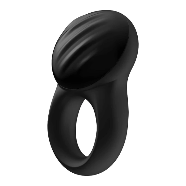 Satisfyer Signet Ring - okos, akkus, vibrációs péniszgyűrű (fekete)