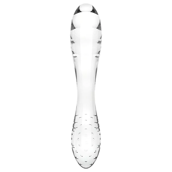 Satisfyer Dazzling Crystal 1 - kétvégű üveg dildó (átlátszó)