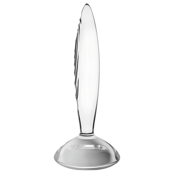 Satisfyer Sparkling Crystal - bordázott üveg dildó (átlátszó)