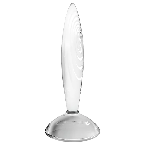 Satisfyer Sparkling Crystal - bordázott üveg dildó (átlátszó)