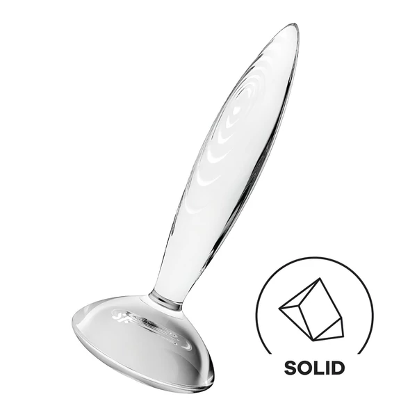 Satisfyer Sparkling Crystal - bordázott üveg dildó (átlátszó)