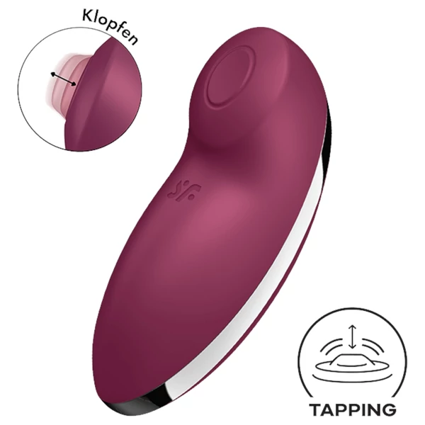 Satisfyer Tap & Climax 2 - 2in1 csiklóizgató és vibrátor (piros)