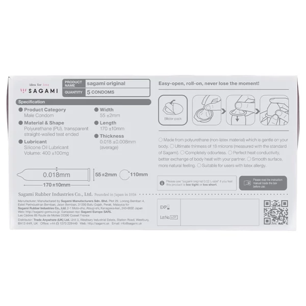 Sagami Original 0.01 - óvszer - 55mm (5db)