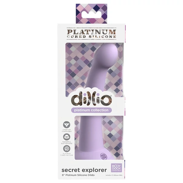 Dillio Secret Explorer - tapadókorongos dildó (17cm) - lila
