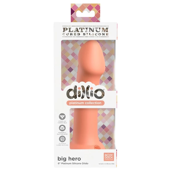 Dillio Big Hero - tapadókorongos szilikon dildó (17cm) - narancs